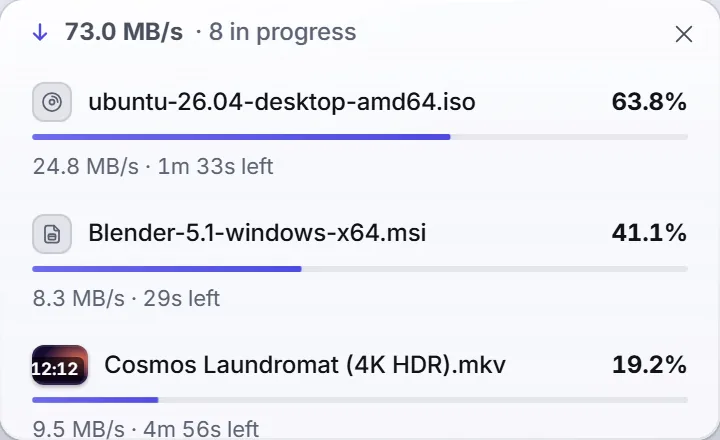 Mini window in the light theme.